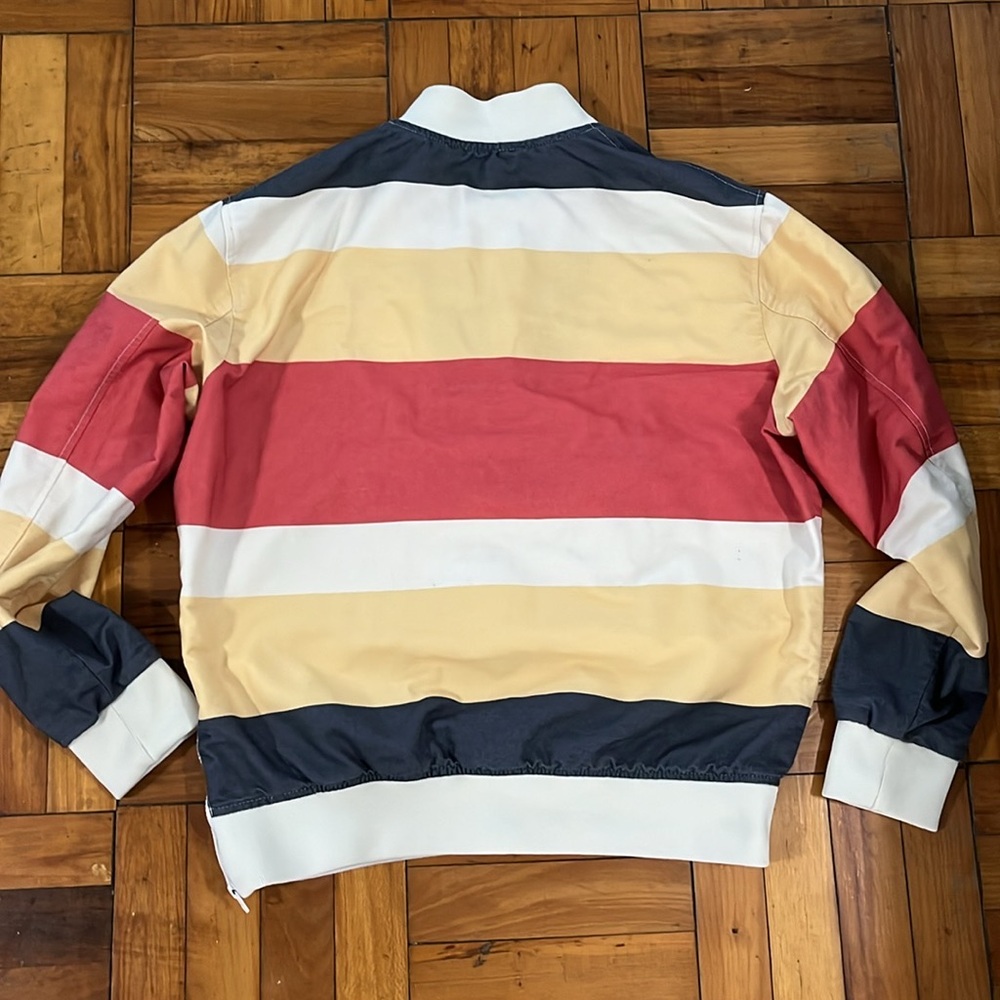 ZARA Retrocolor Striped Bomber Jacket w/ Pouch Pocket sz Medium - Picture 2 of 7